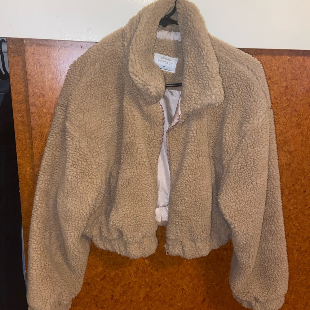 Teddy bear cropped jacket